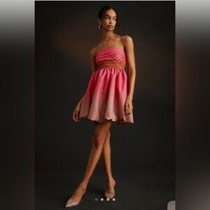 Vineet Bahl Strapless Ombre Mini Dress